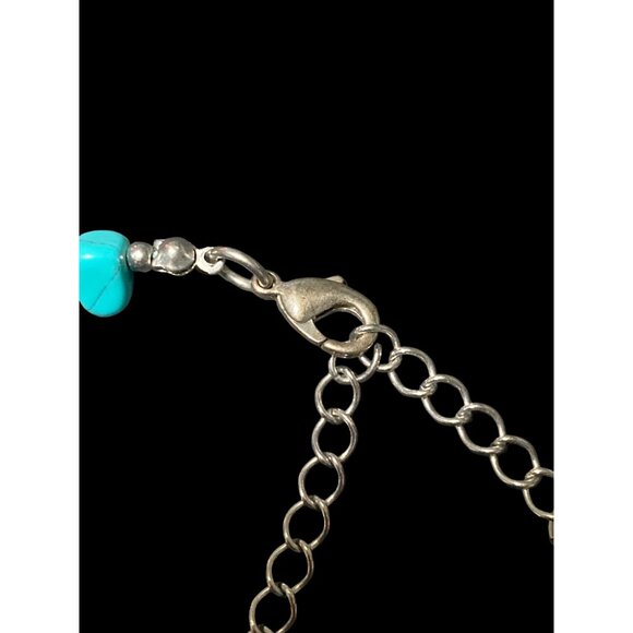 Chaps Necklace Bracelet Turquoise Silver-Toned Set - Picture 3 of 7